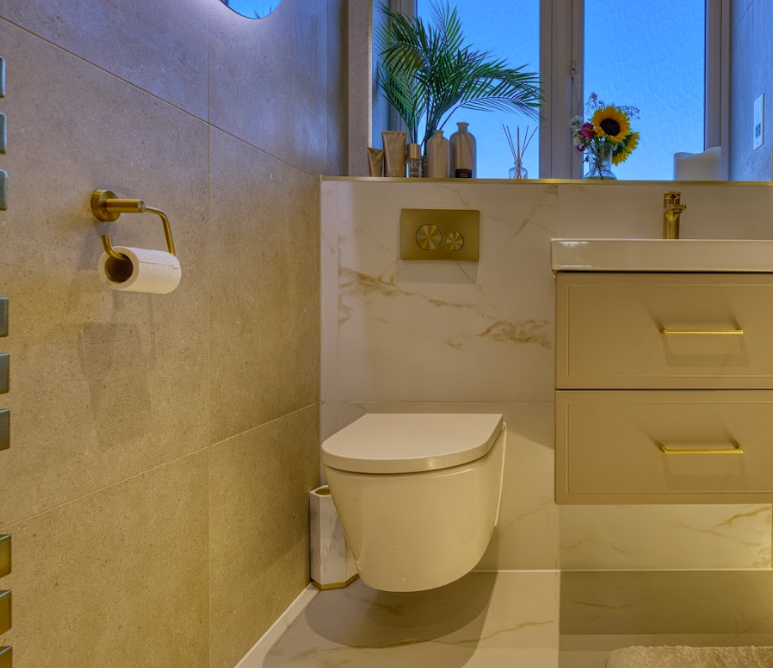 Custom vanity unit with integrated storage in Littlehampton